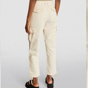 All Saints Cotton Linen Blend Ivory Cargo Trousers Size 6